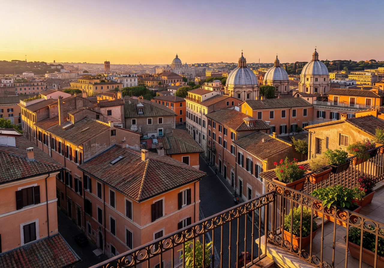 Cityscape view from 47 Boutique Hotel Rome