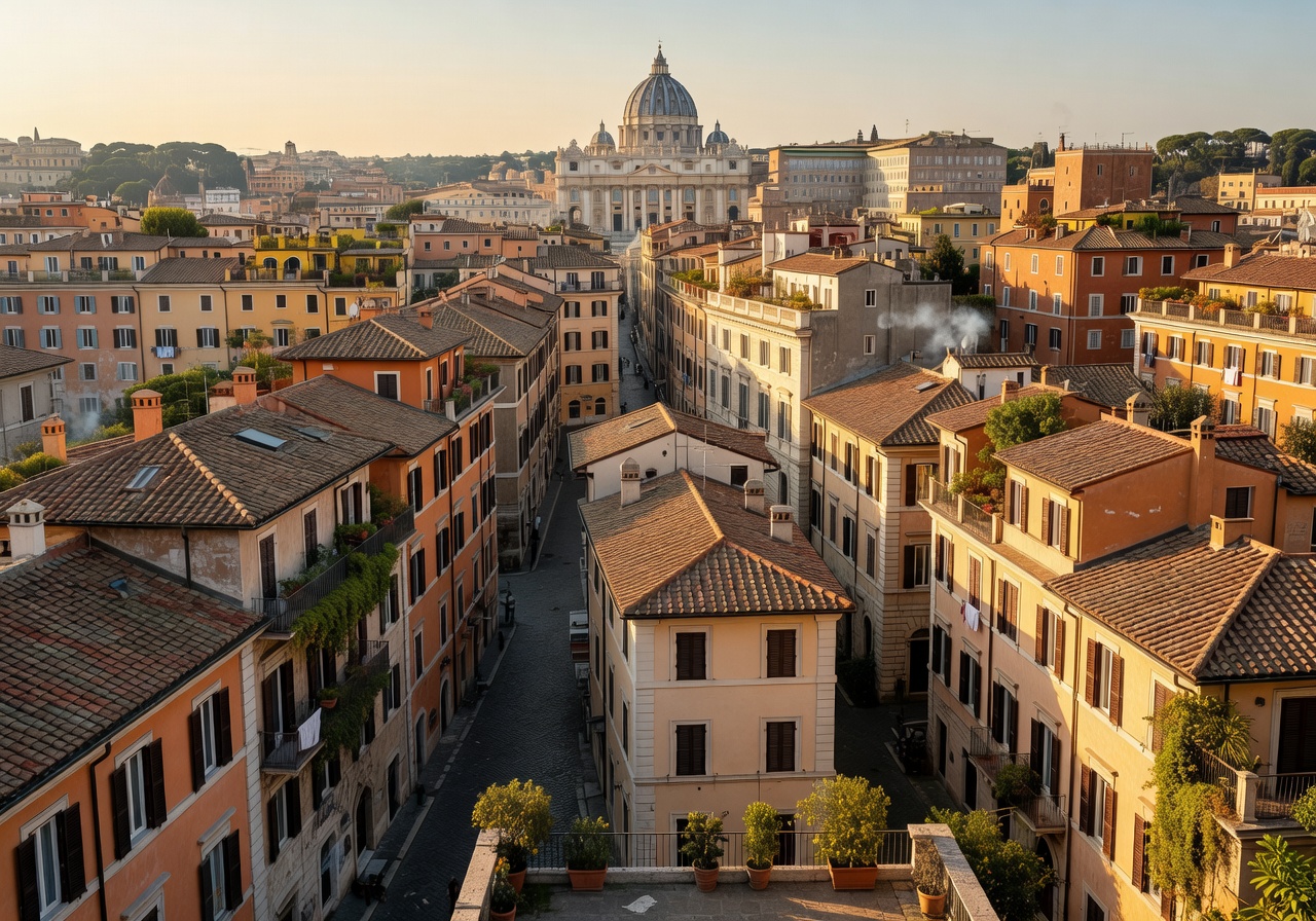 Hotel Eden Rome view over classic Rome streets