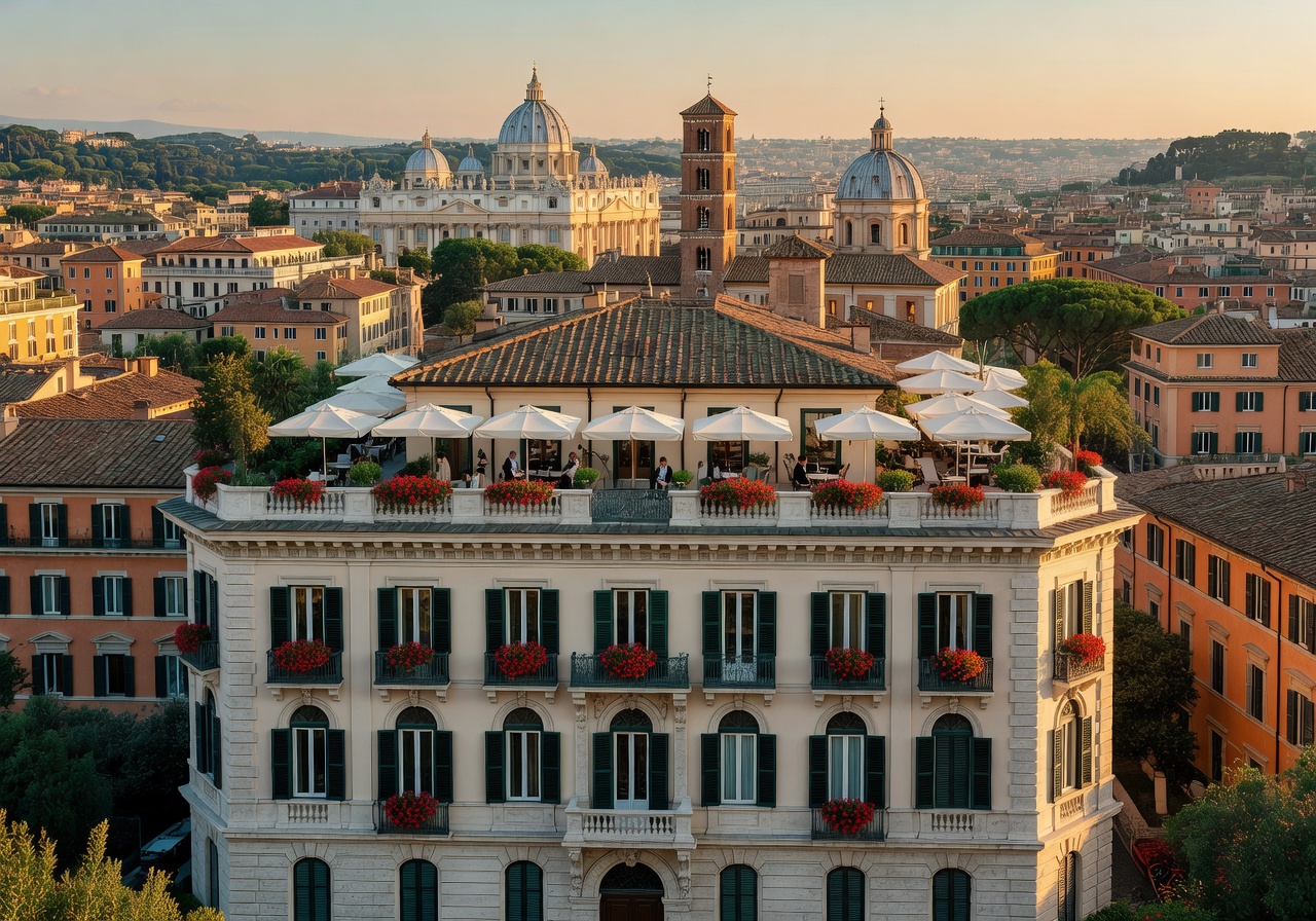 Hotel Hassler Rome exterior and skyline view
